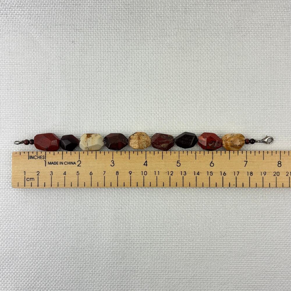 Mookaite Red Jasper Chunky Stone Statement 925 Br… - image 2